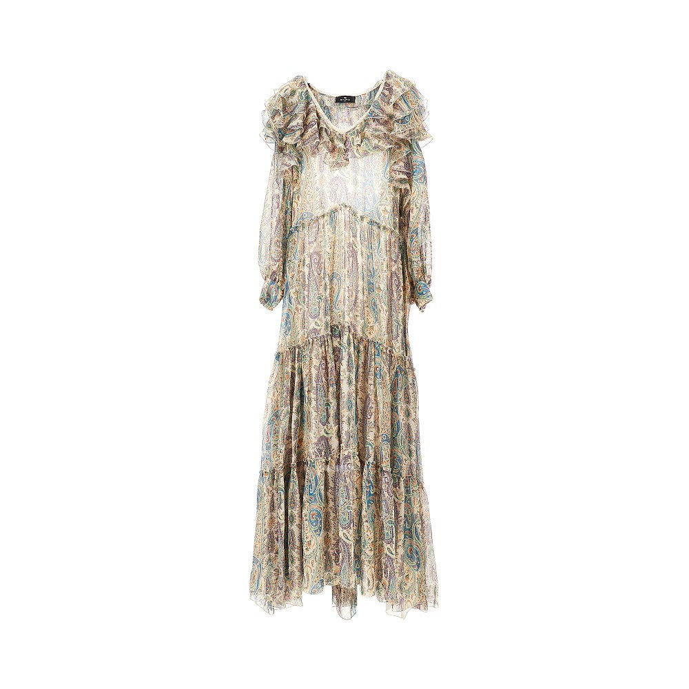 paisley silk maxi dress