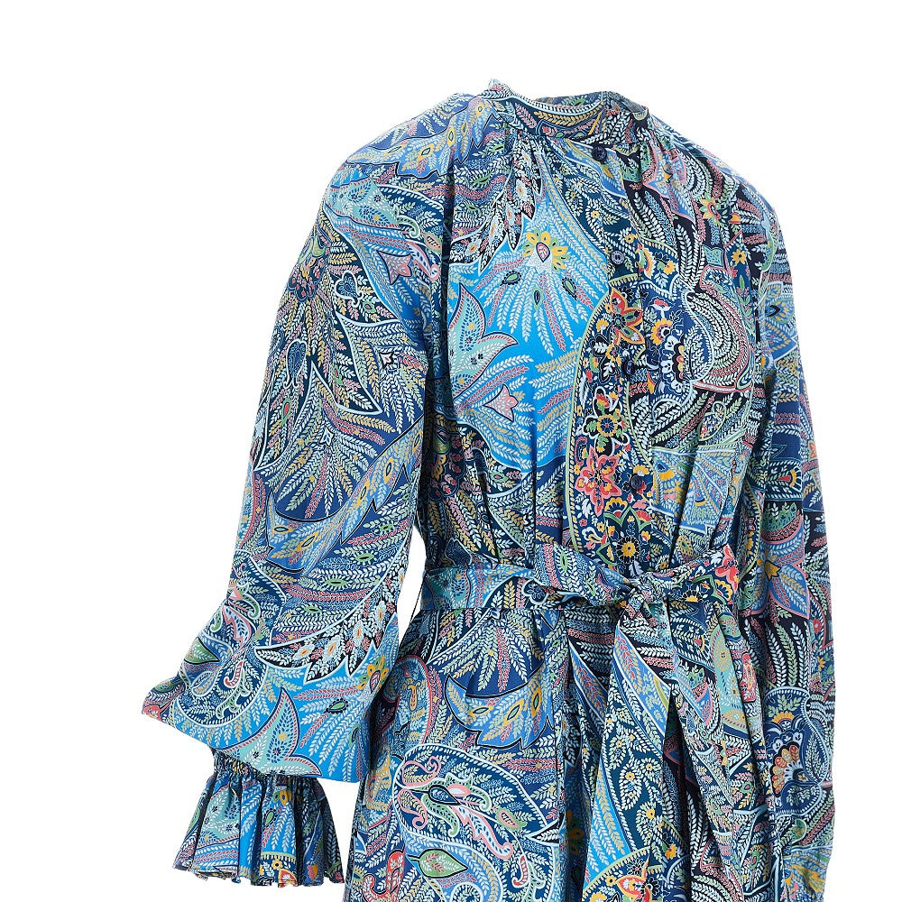 printed stretch poplin maxi dress