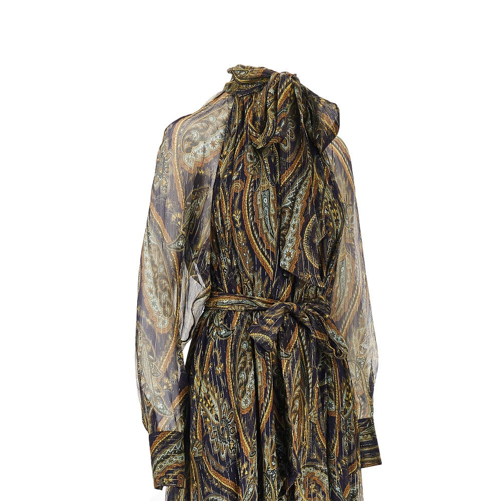 paisley silk creponne maxi dress