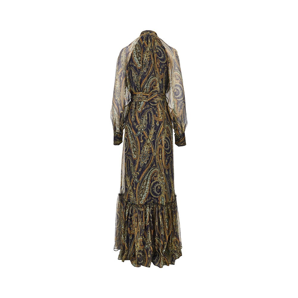 paisley silk creponne maxi dress