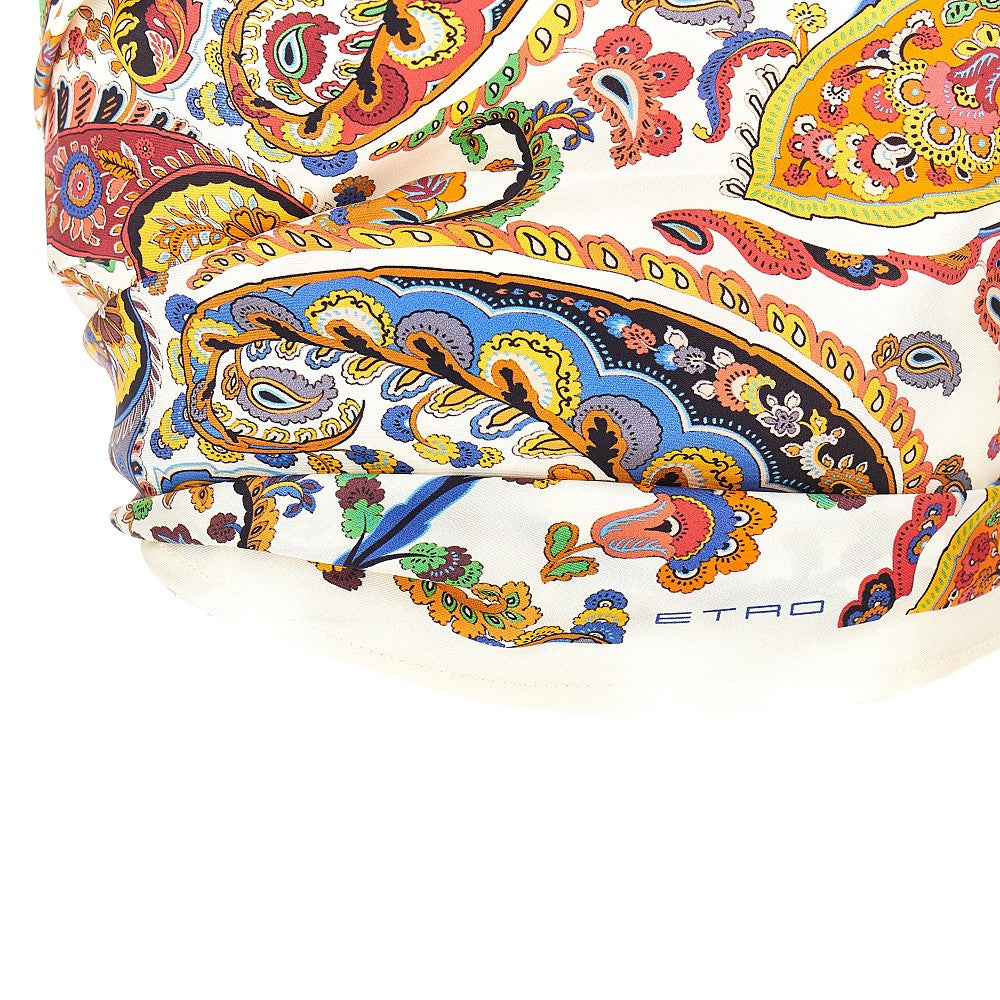 ETRO OS floral paisley silk scarf top