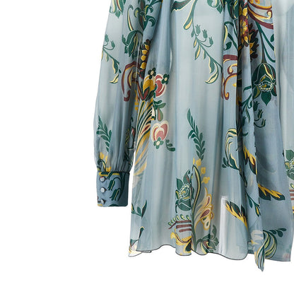 ETRO 40 blusa in seta con motivo narcisi