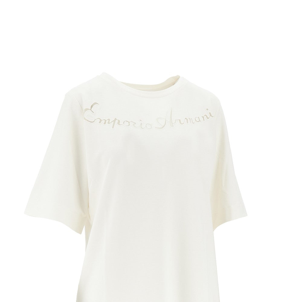 EMPORIO ARMANI XS see-through logo mini t-dress