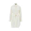 linen-blend short shirt dress