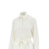 linen-blend short shirt dress