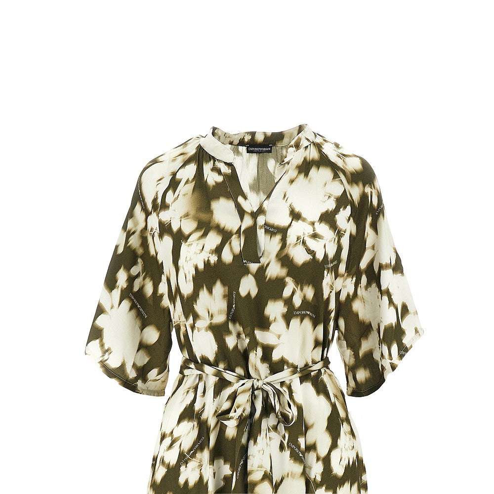 EMPORIO ARMANI S-M printed viscose mini dress