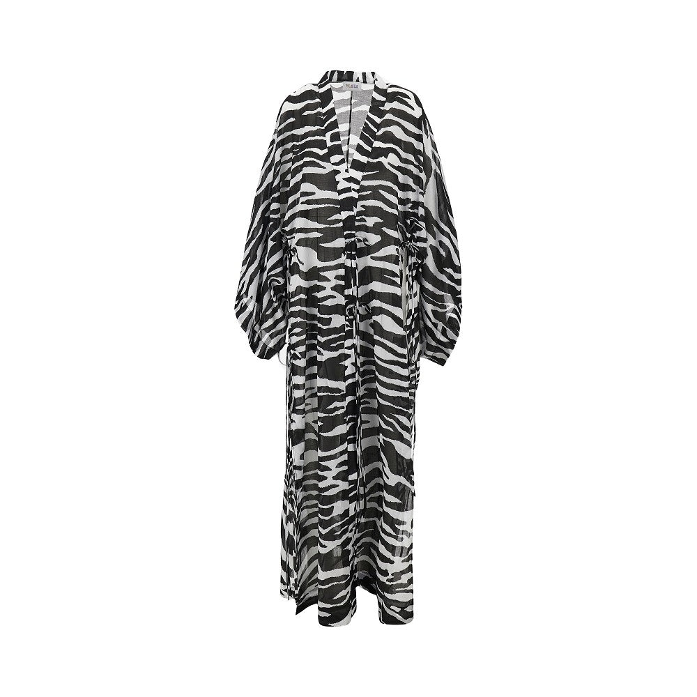 THE ATTICO 40 zebra striped muslin long kaftan