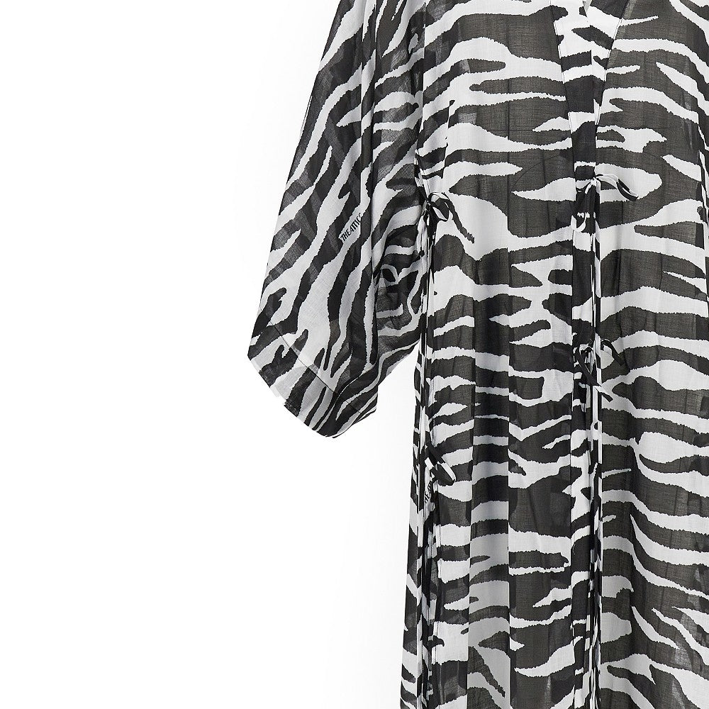 zebra striped muslin long kaftan