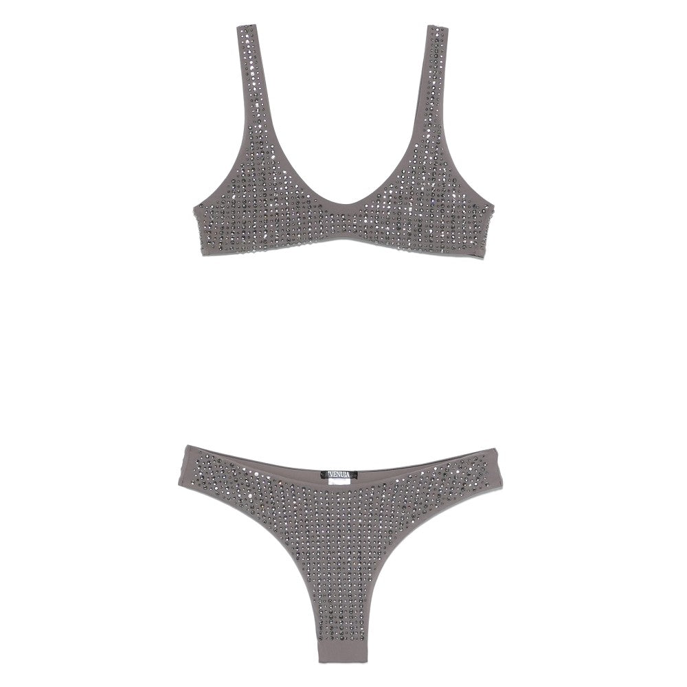 crystal-embellished lycra bikini