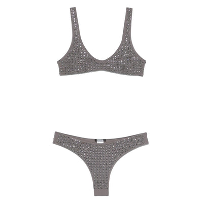 crystal-embellished lycra bikini