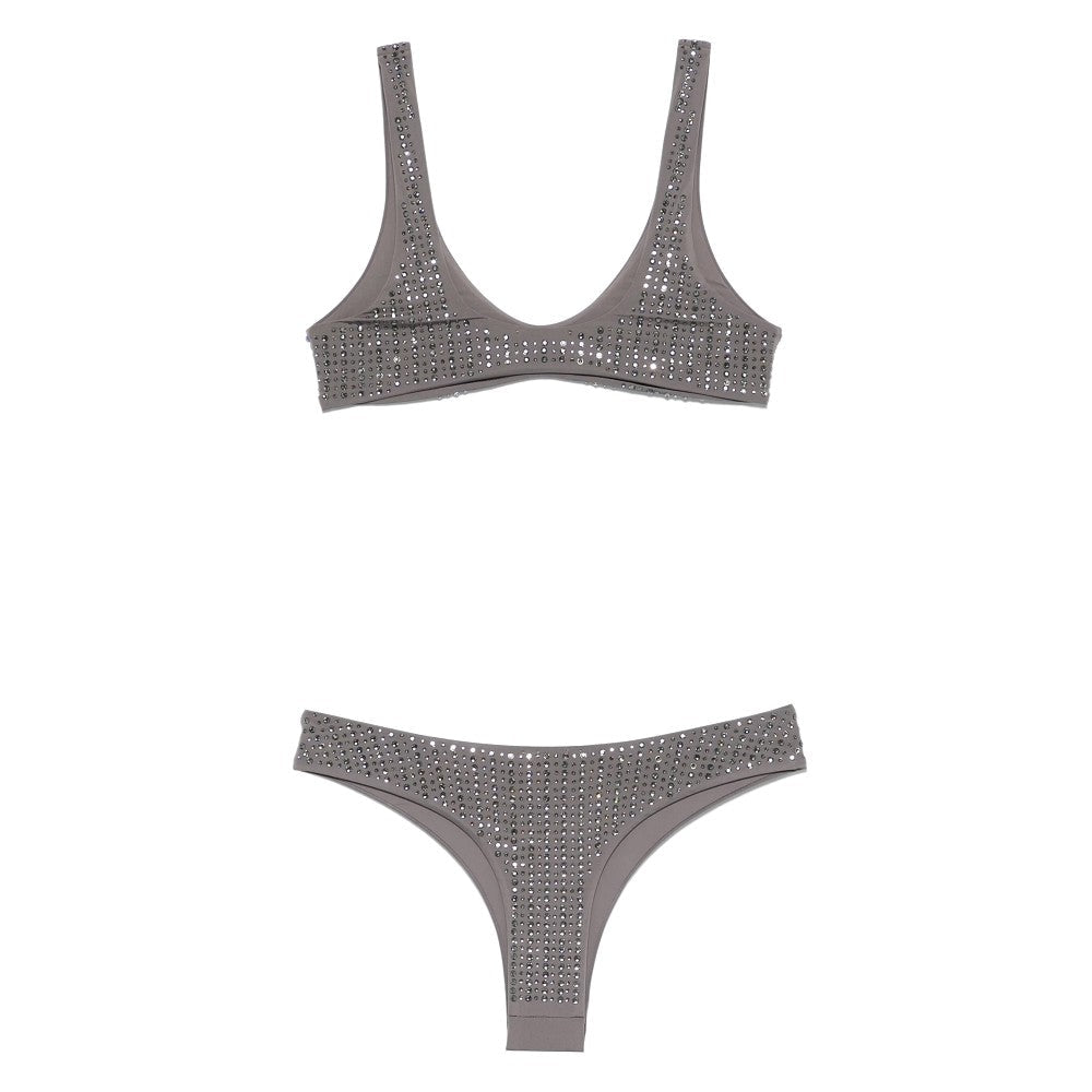 crystal-embellished lycra bikini