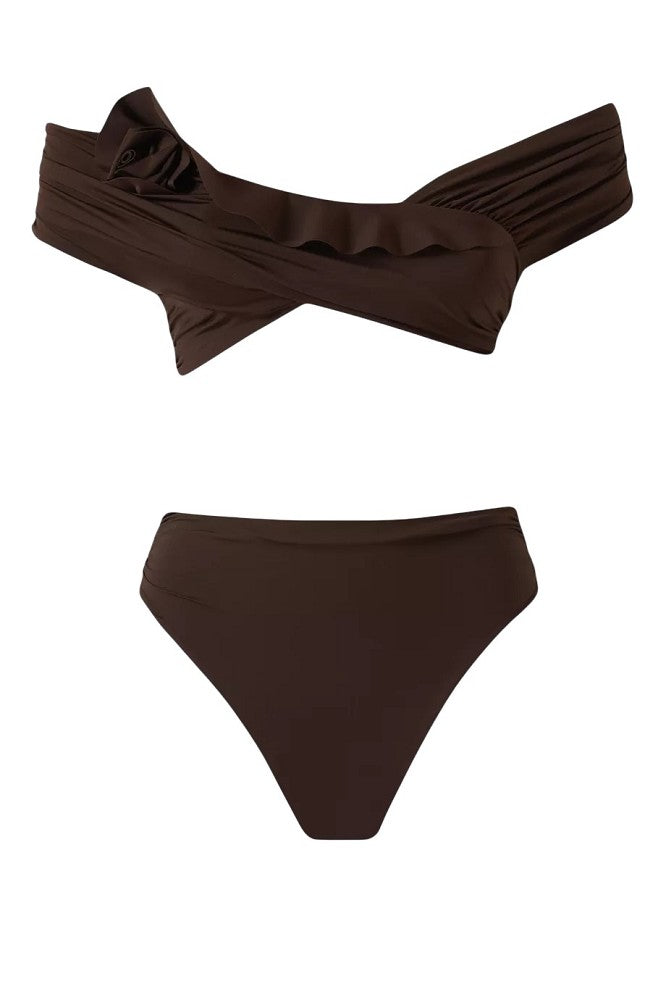 rosy two-piece swimsuit