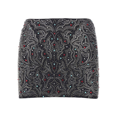 texan crystals beachwear mini skirt