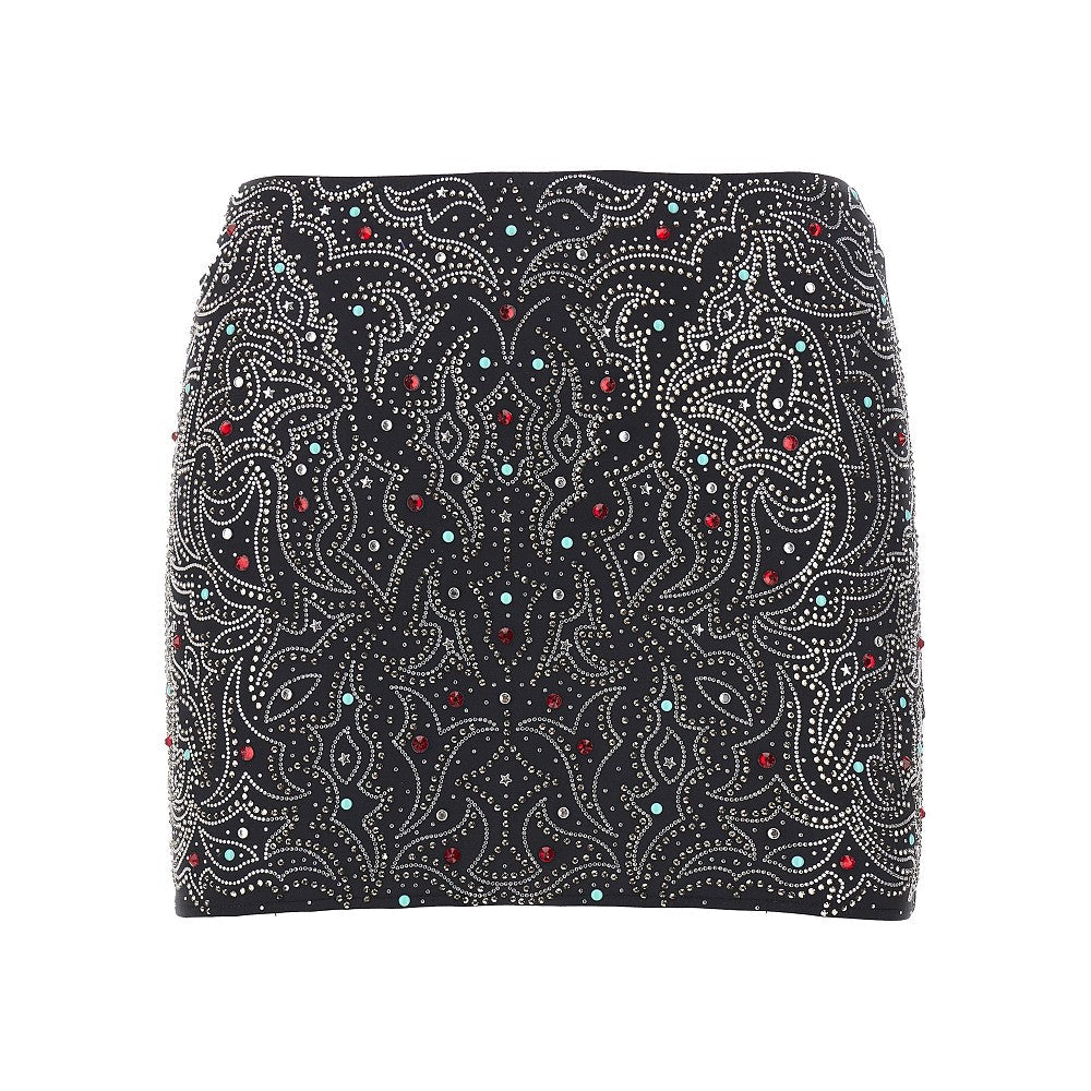 VENUJA S texan crystals beachwear mini skirt