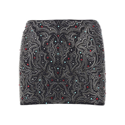 VENUJA S texan crystals beachwear mini skirt