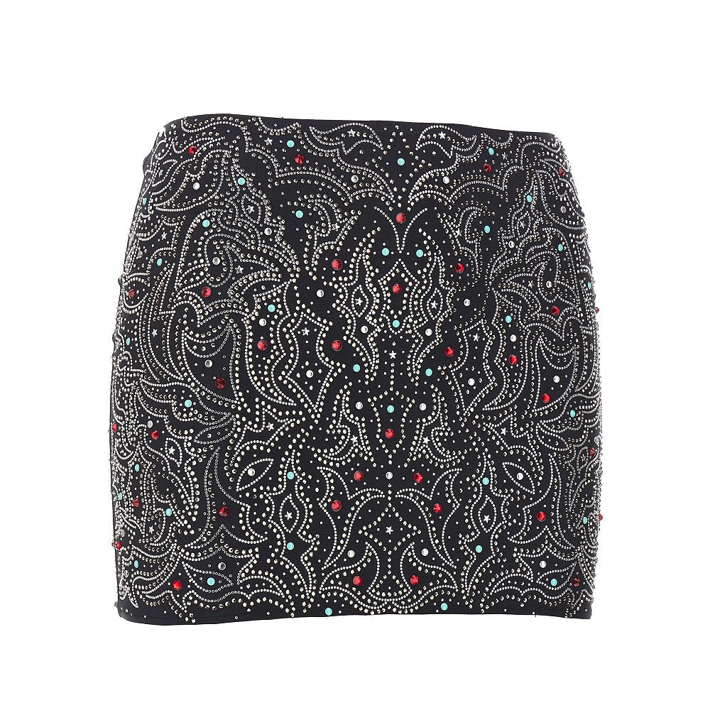 VENUJA S texan crystals beachwear mini skirt