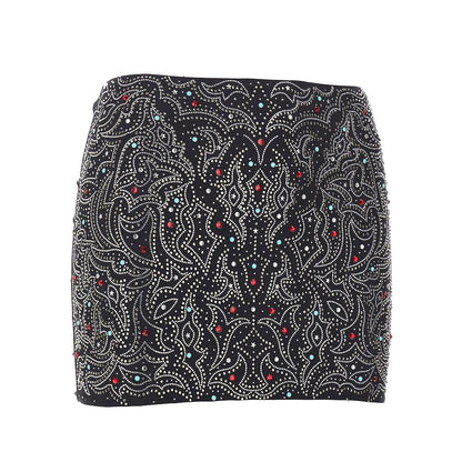 VENUJA S texan crystals beachwear mini skirt