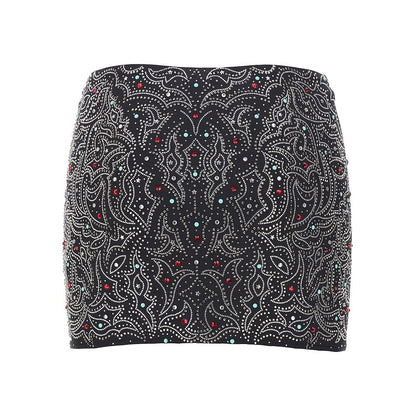 VENUJA S texan crystals beachwear mini skirt