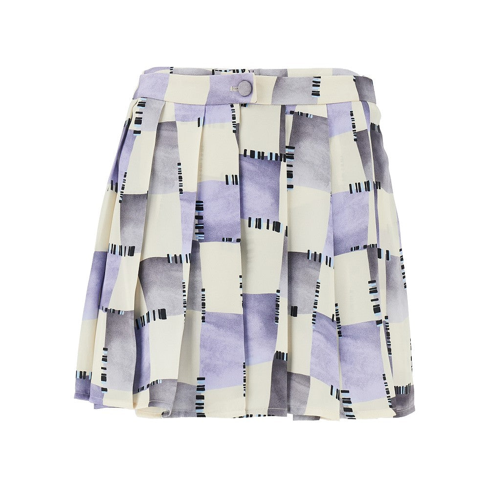 EMPORIO ARMANI 40 check print satin skorts