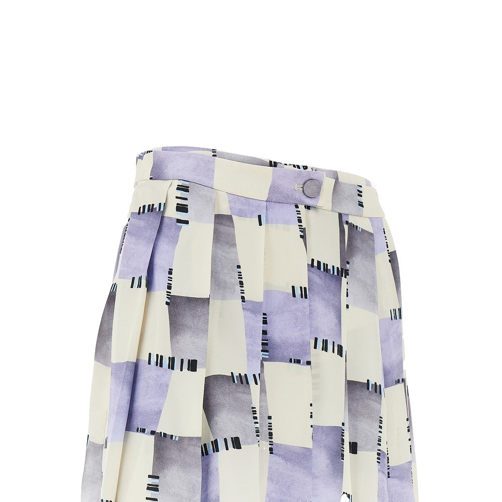 EMPORIO ARMANI 40 check print satin skorts