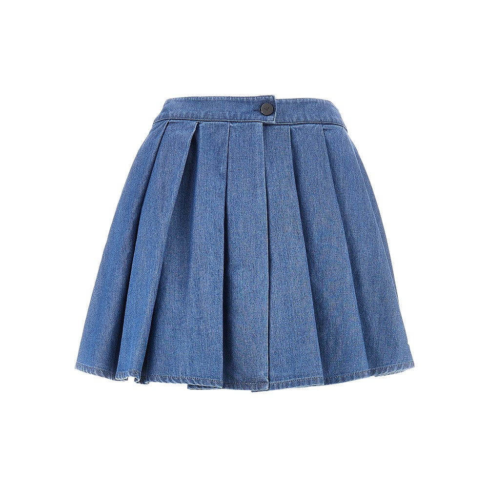 check print satin skorts