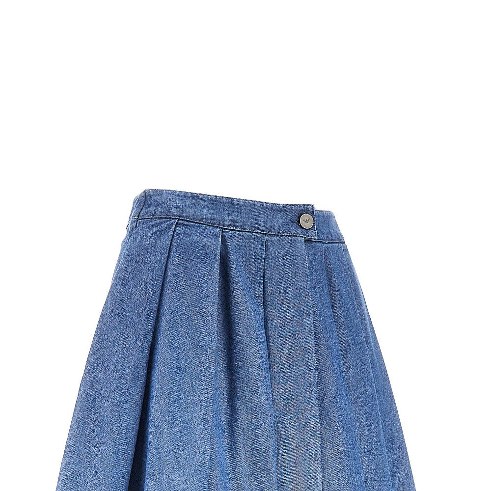 EMPORIO ARMANI 40 check print satin skorts