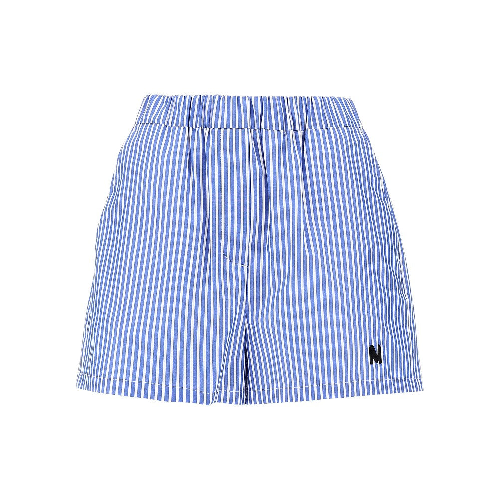 striped poplin shorts