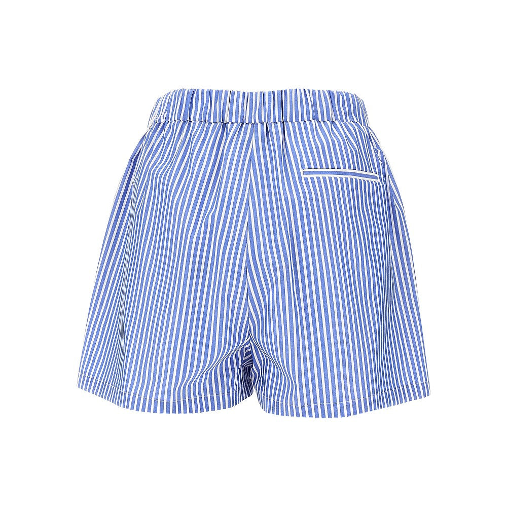 striped poplin shorts