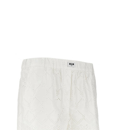 MSGM 38 broderie anglaise shorts