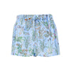 floral print silk shorts