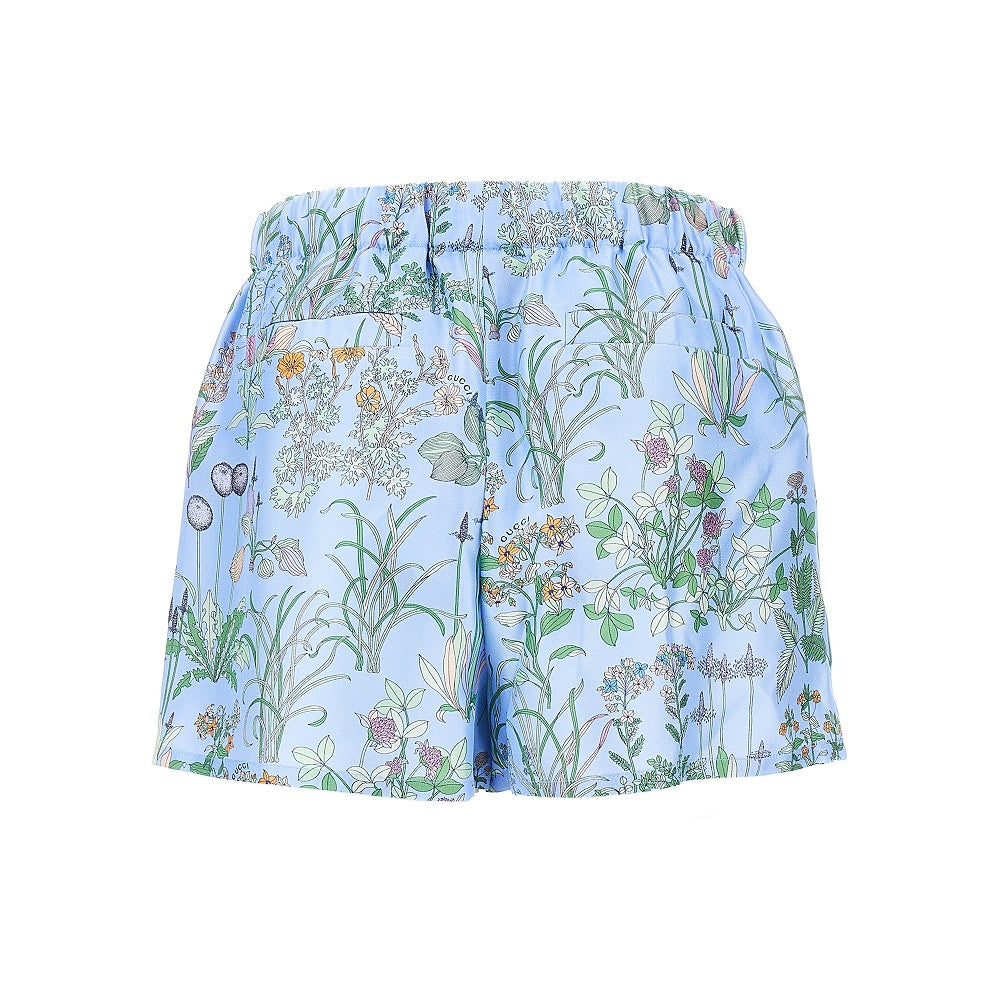 floral print silk shorts