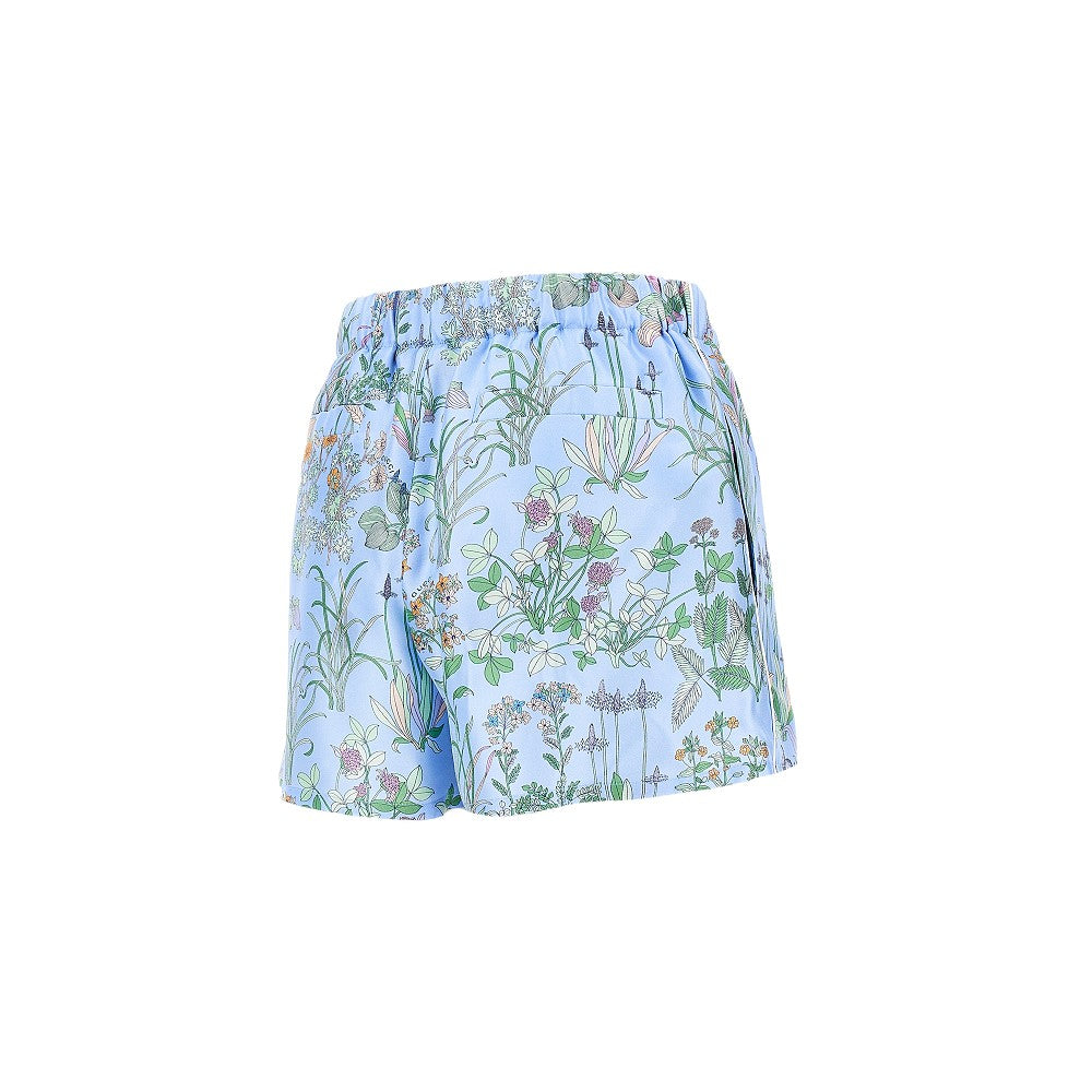 floral print silk shorts