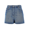 denim shorts with v gold details