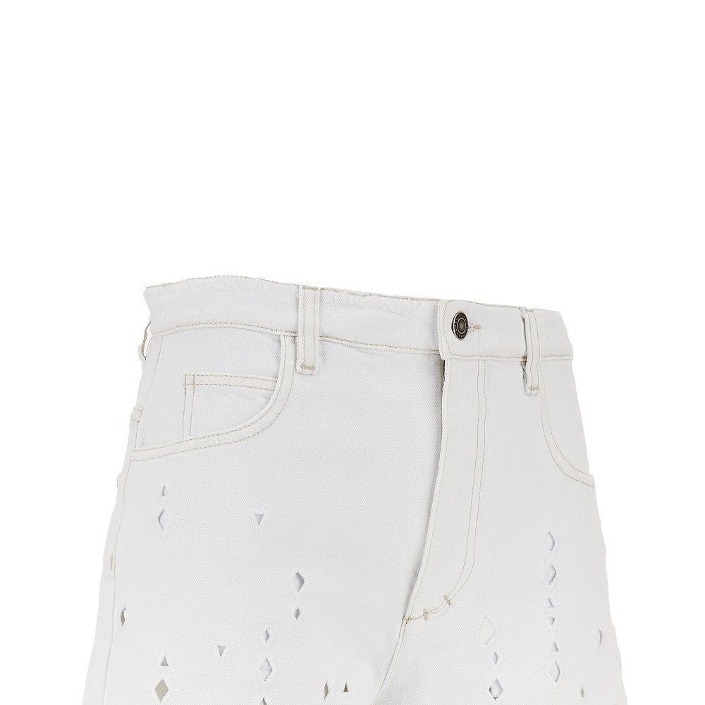 ISABEL MARANT 40 aecia embroidered denim shorts