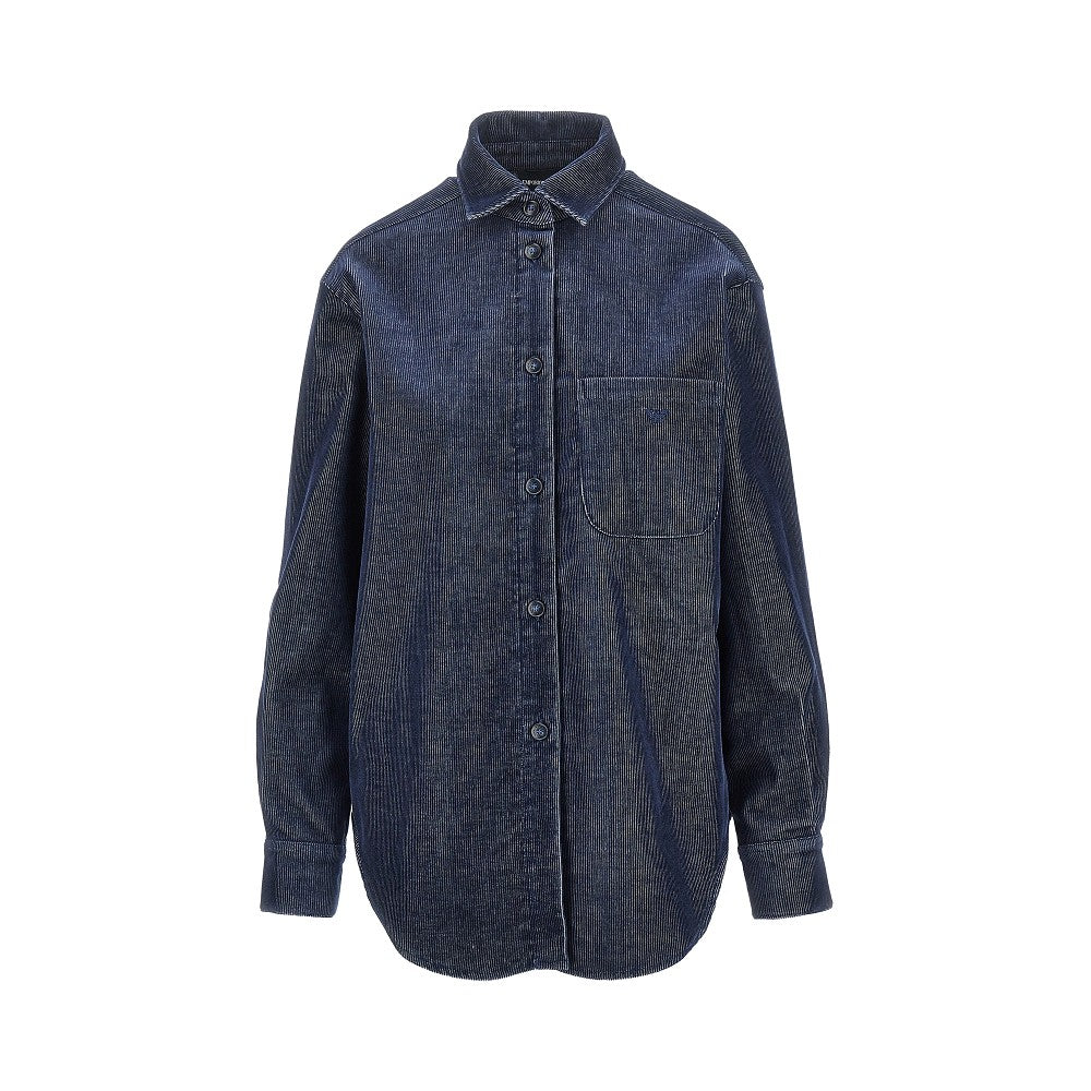 corduroy shirt with eagle embroidery
