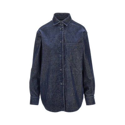 corduroy shirt with eagle embroidery