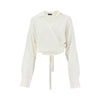 viscose and linen wrap-around shirt