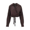 viscose and linen wrap-around shirt