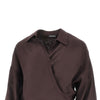 viscose and linen wrap-around shirt