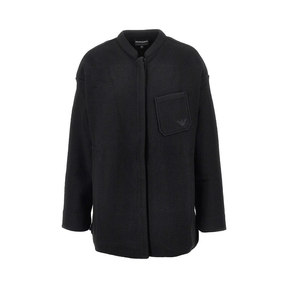 EMPORIO ARMANI 40 boiled wool oversized overshirt