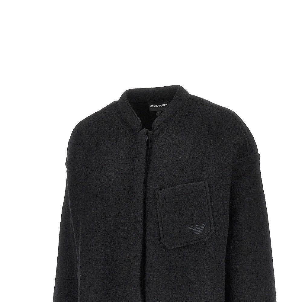 EMPORIO ARMANI 40 boiled wool oversized overshirt