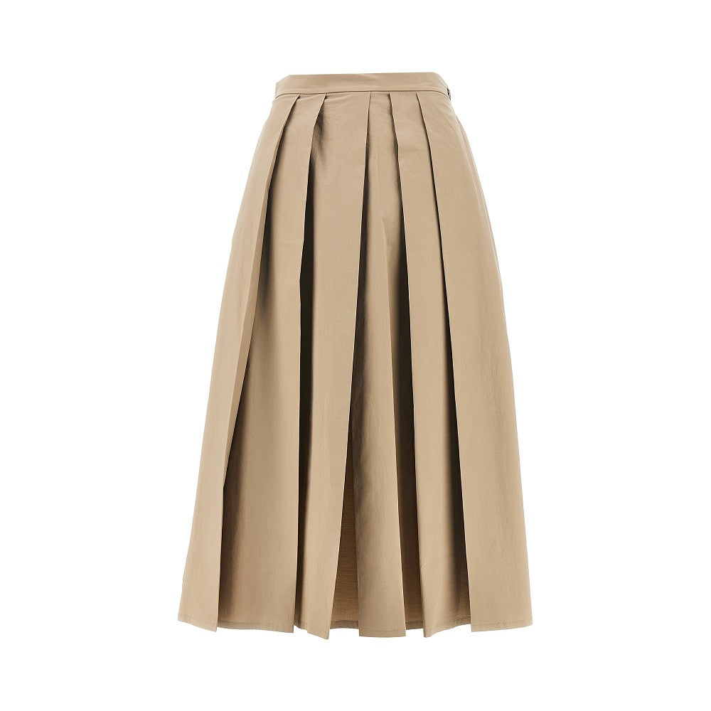EMPORIO ARMANI 42 stretch poplin pleated midi skirt