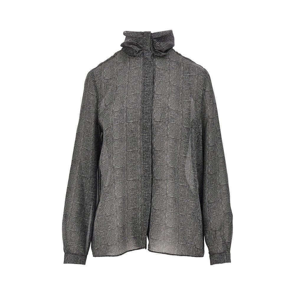 check print satin shirt