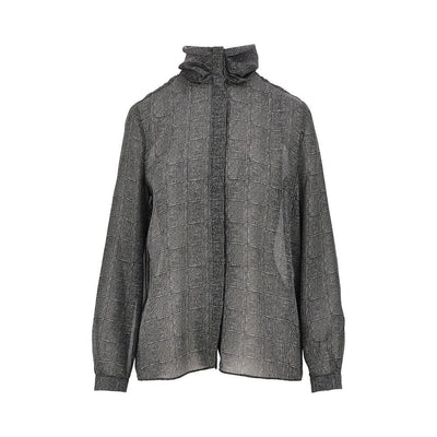 check print satin shirt