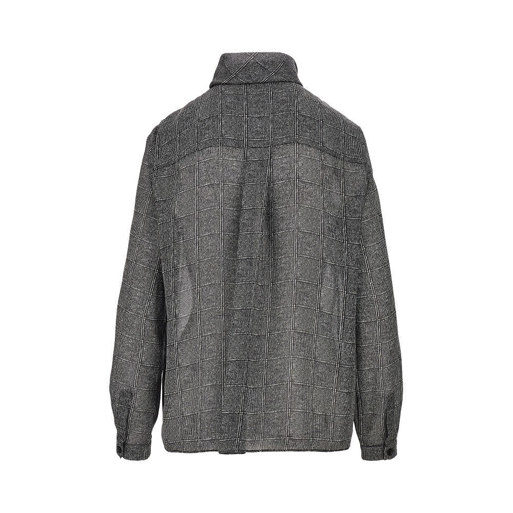 check print satin shirt