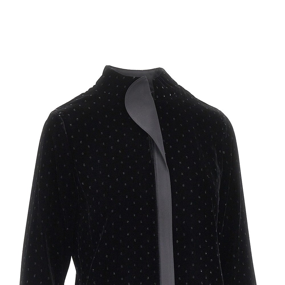 lurex polka-dot velvet shirt