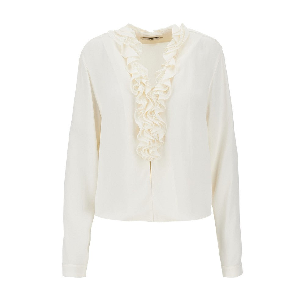 ruffled blouse