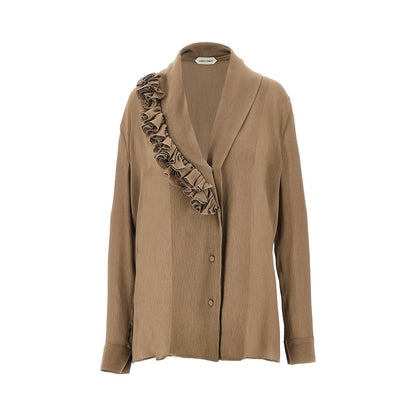 ALBERTA FERRETTI 42 ruffled crepe shirt