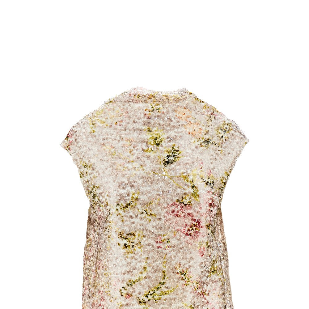 ALBERTA FERRETTI 42 floral-print sequinned top