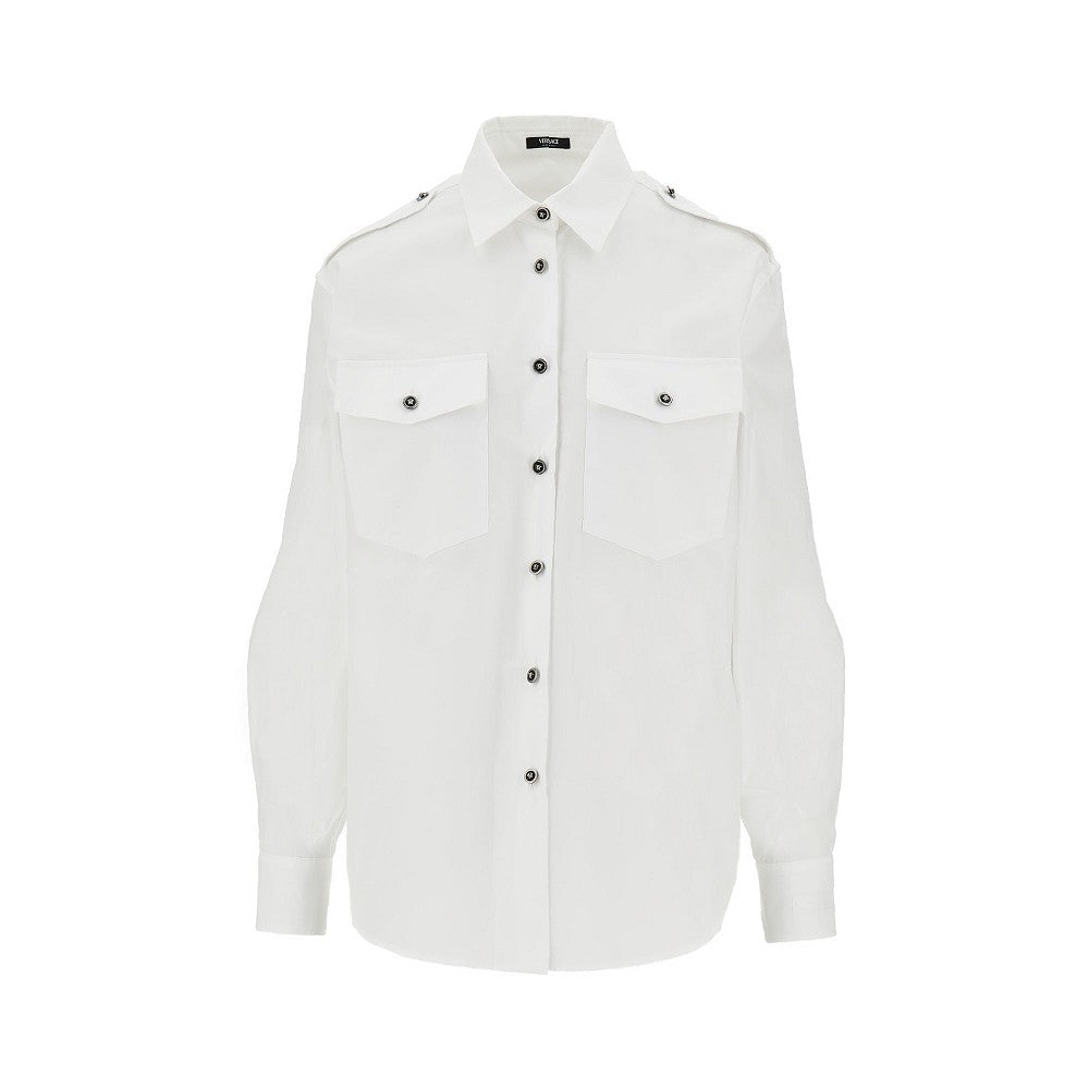 poplin shirt with medusa buttons